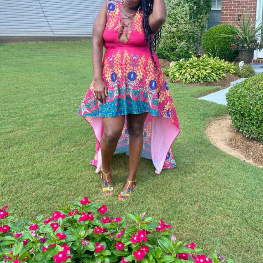 Monif C Gorgeous plus size high low dress.  Size 1x